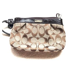 Brown Fabric Coach Clutch